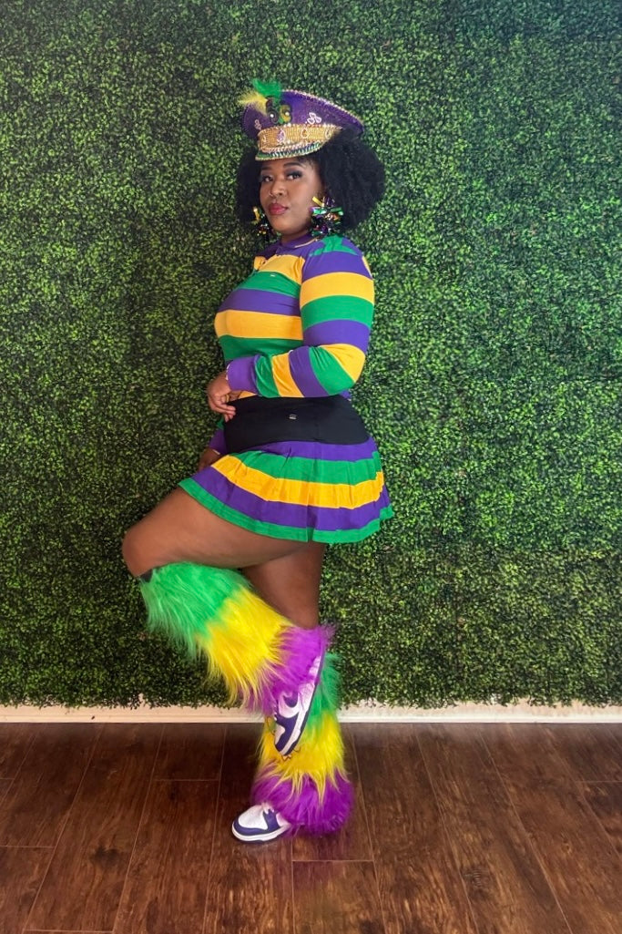 MARDI GRAS STRIPED LONG SLEEVE SHIRT
