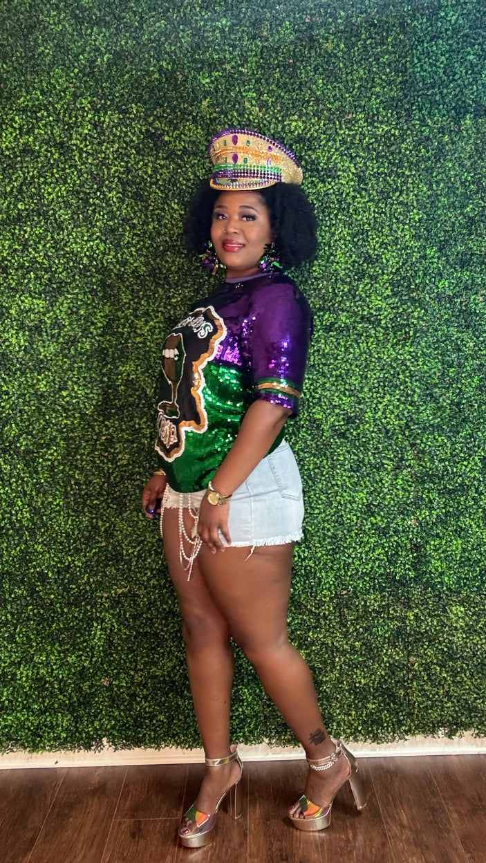 MARDI GRAS OVERSIZED SEQUIN TUNIC/DRESS
