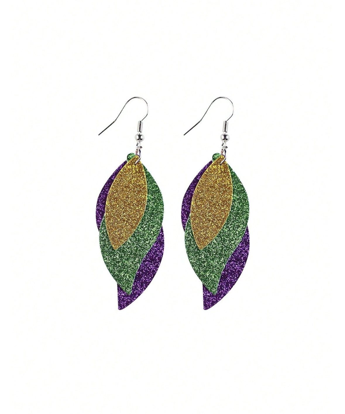 MARDI GRAS LEAF EARRINGS