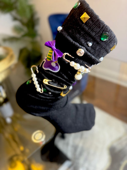 MARDI GRAS JUNK SOCKS (Black)