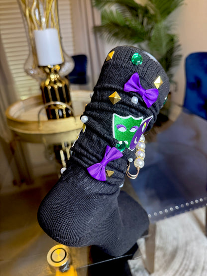 MARDI GRAS JUNK SOCKS (Black)