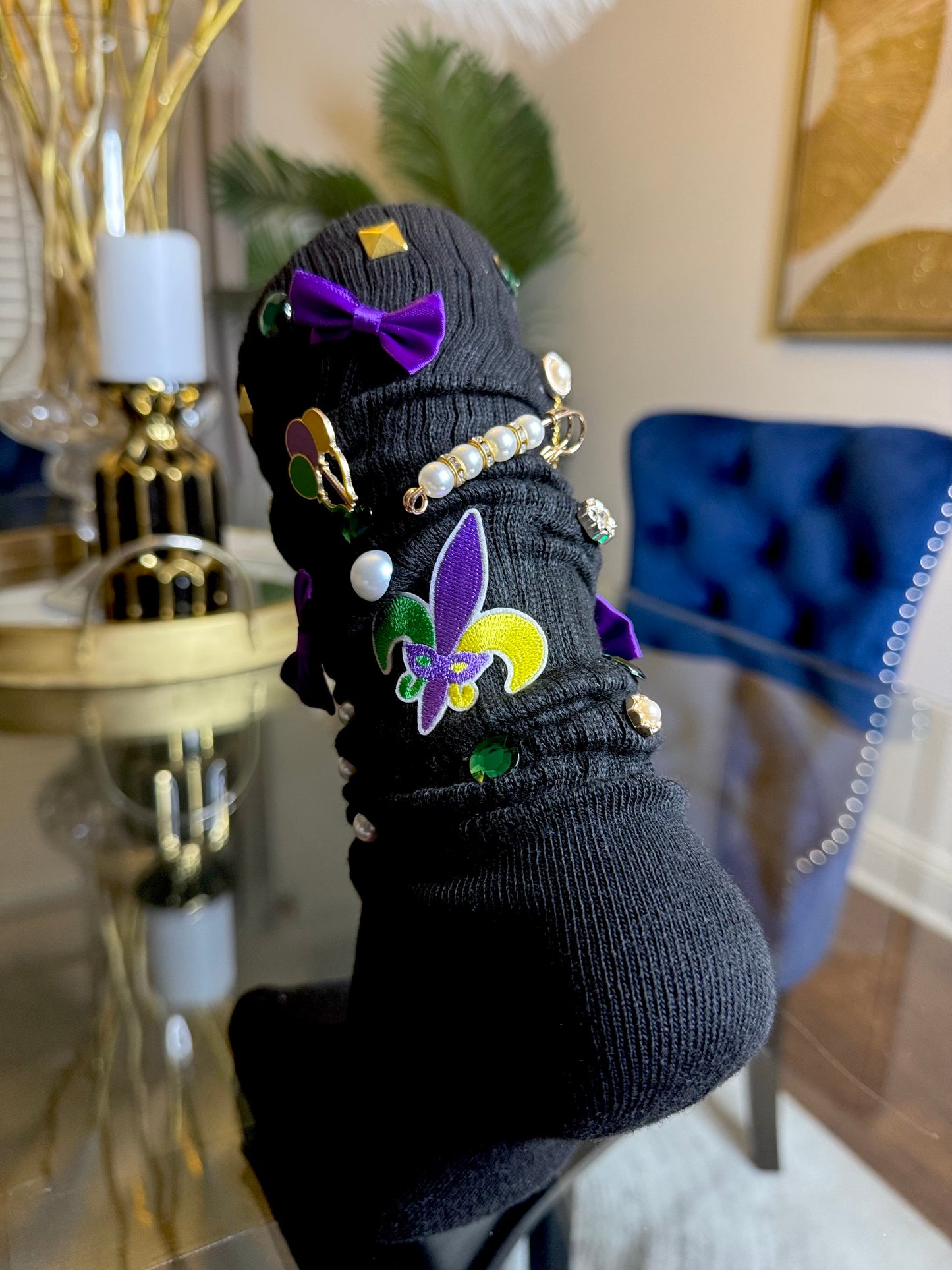 MARDI GRAS JUNK SOCKS (Black)