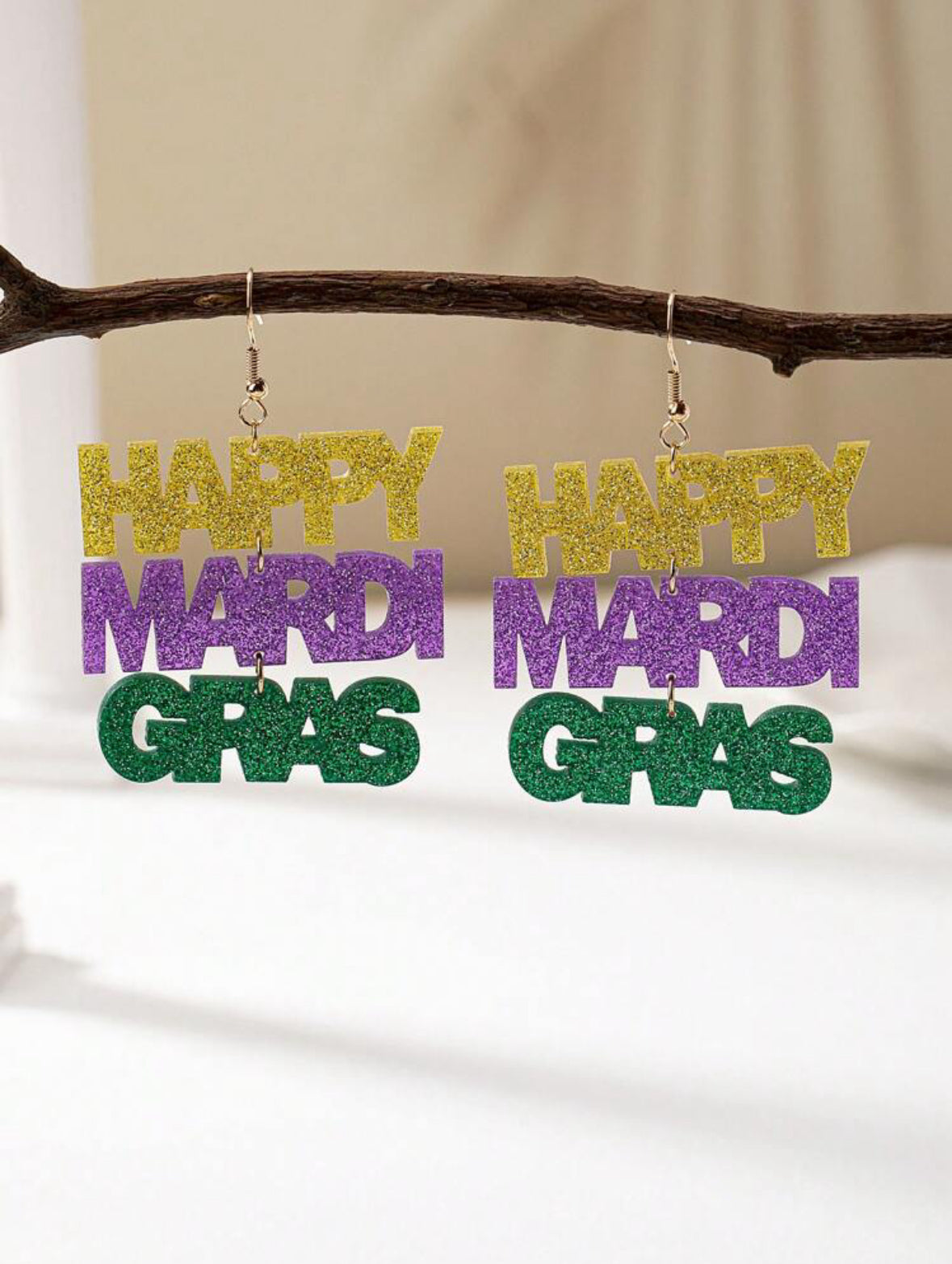 HAPPY MARDI GRAS EARRINGS