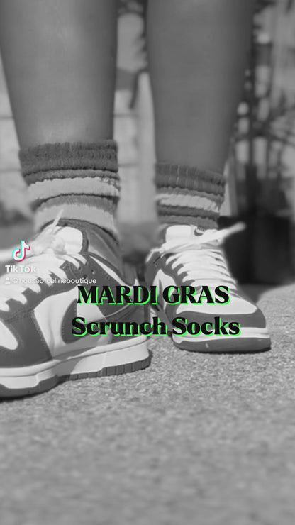 MARDI GRAS Scrunch Socks