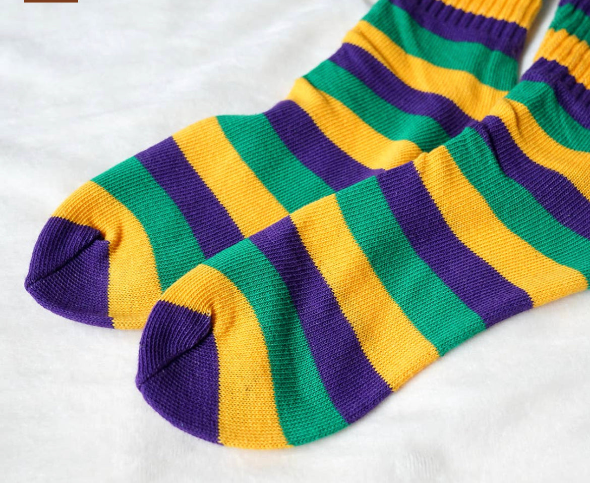 Rainbow Striped Socks (Pair) – Mardi Gras Spot