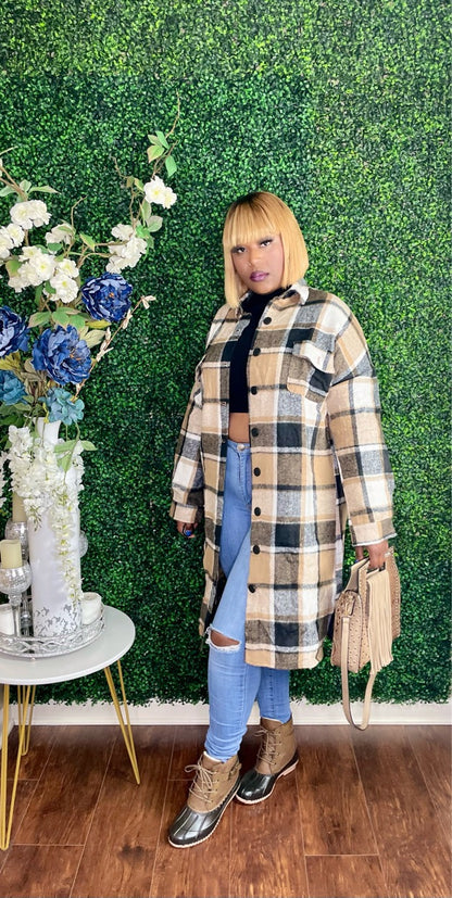The "Cozy Queen" Plaid Shacket