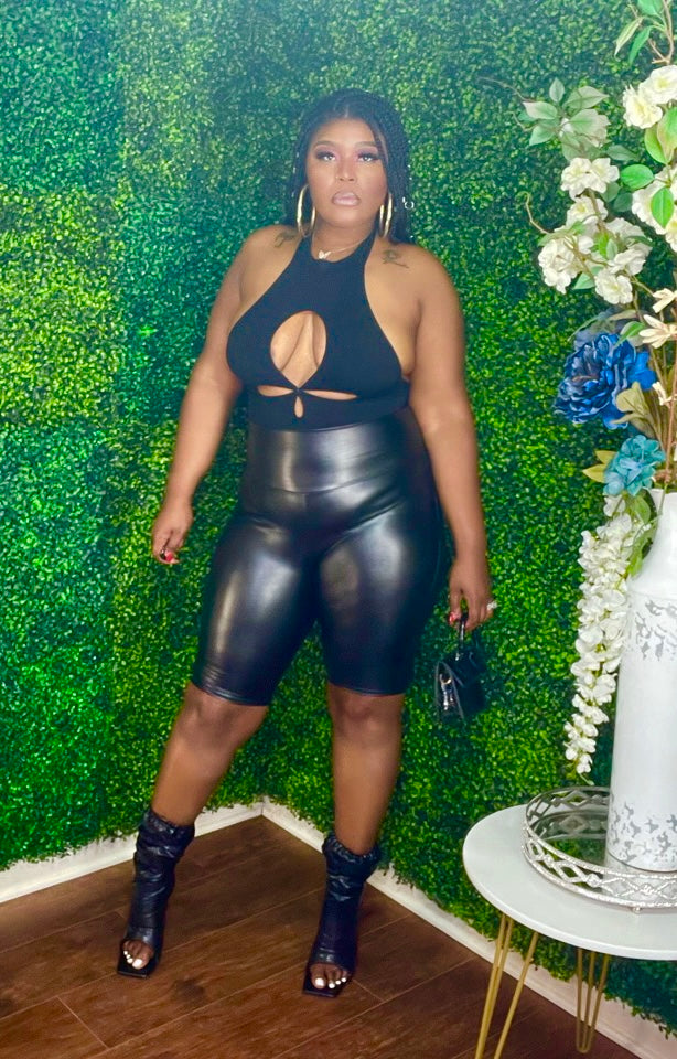 Leather buy cutout bodysuit Size❤️Large